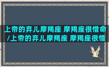 上帝的弃儿摩羯座 摩羯座很惜命/上帝的弃儿摩羯座 摩羯座很惜命-我的网站